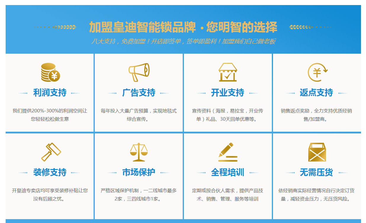 密码锁加盟政策